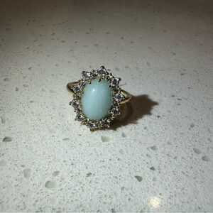 Elegant Gold and Blue Gemstone Ring